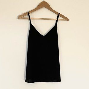 Silk Double Lined Black Tank Top Camisole XS